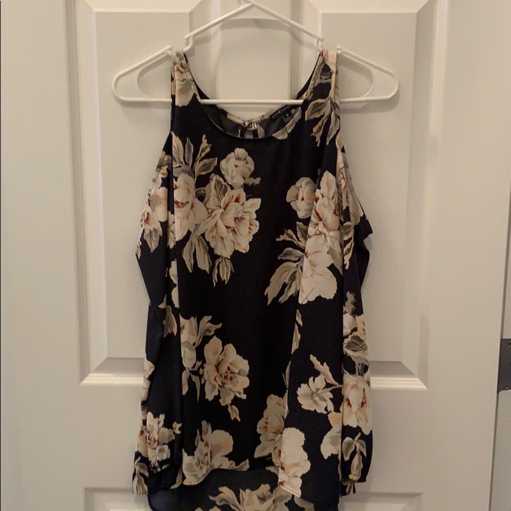 Cold shoulder floral blouse